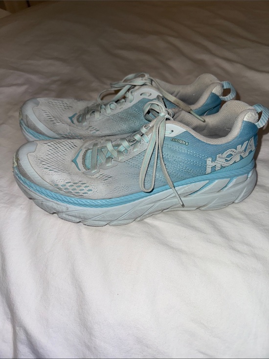 Hoka Shoes - Hoka Women's Pale Blue/White Cushioned Running Sneakers